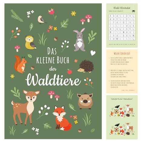 10x Waldtiere Bastelbücher für Kinder – Mitmachbücher als Mitgebsel Kindergeburtstag – Geschenkidee für Mädchen und Jungen – Geburtstagsmitbringsel – Kindergeburtstag Geschenk Bastelbuch