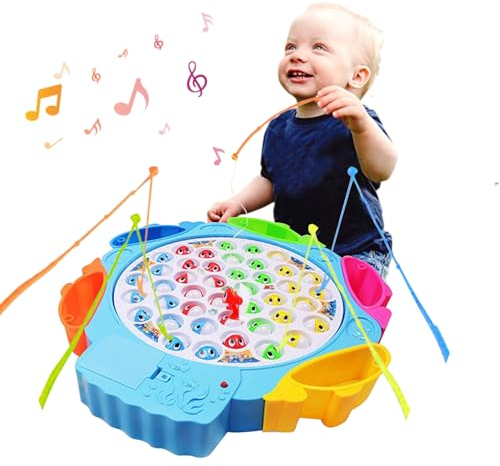 Georgie Porgy Fishing Game Toy for Kids Board Games Montessori Learning Toy with 42 Fish 8 Fishing Rods with Music Family Games Birthday Gift for Boys Girls 3 4 5 6 Years Old up