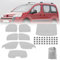 Parasol para Parabrisas para 2008-2018 Peugeot Partner Citroen Berlingo, 8 PCS Juego de Parasol Térmico Interno, Ofrece Privacidad y Protección Solar Eficaz