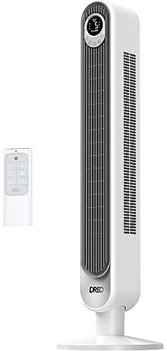 Dreo - Ventilatore a torre da 42 pollici, Cruiser Pro T1, silenzioso oscillante senza pale con telecomando, 6 velocità, 4 modalità, display LED, timer 12 ore, ventilatore a pedale