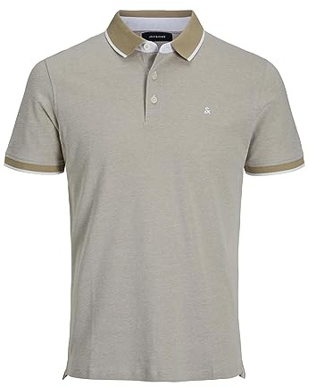 JACK & JONES Male T-shirt Einfarbig Polo T-shirt,Crockery,3XL