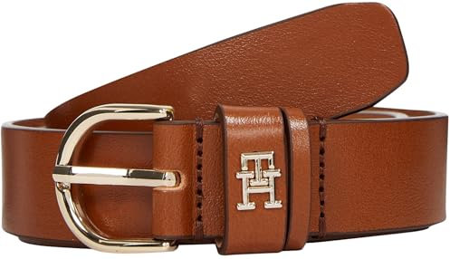 Tommy Hilfiger Damen Gürtel Essential Effortless 2,5 cm Ledergürtel, Braun (Cognac), 130 cm