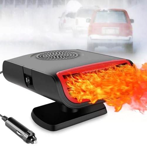 Fun Gift 12V Car Heater & Defroster, 150W Quick Heat & Cool Fan Defogger，2 in 1 Fast Heating/Cooling Automobile Heater Portable Car Heaters Suitable for All Car