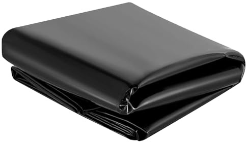 Teichfolie Schwarz Wasserdicht HDPE Teichplane für Gartenteich Fischteich | Extrem Reißfeste Teichfolien Unterlage für Wassergarten Zum Schützen und Abdichten(2.0mx2.0m)