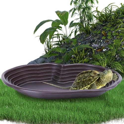 Generico Piscina per Tartarughe, Piscina per Tartarughe,Piscina con Acqua di di Grandi Dimensioni - con Tubo di drenaggio Design a Foro Tondo Anfibi Animali Vasca per
