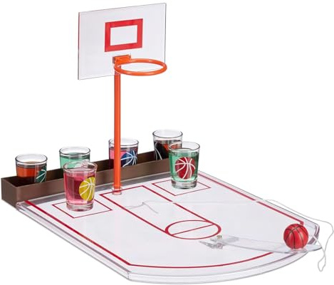 Magie di Natale Trinkspiel Basketball mit 6 Gläsern in Geschenkbox