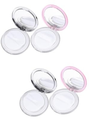 HONMEET 4ensembles Étui à Éponge De Maquillage Avec Et Poupée Boîte De Rangement Pour Poudres Set Pour Voyage Et Usage Quotidien