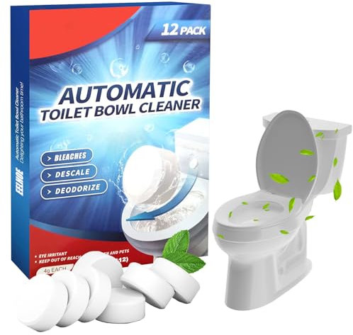 Toilet Cleaner Tablets,12 Tablets Toilet Cleaner,Deep Cleaning Toilet,Toilet Limescale Remover,Deep Clean Without Scrubbing,Removes Limescale,Toilet Freshen