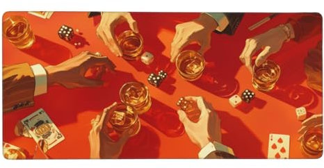 Main Tapis de Souris Verre à vin, Tapis Souris XXL 600x400x3 mm Tapis de Souris Gaming Accessoire, à Bords Cousus,Imperméable Antidérapant Tapis Bureau, Améliore la Précision et la Vitess, Gifts