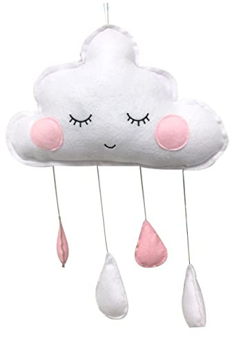 KOMBIUDA Regentropfen-anhänger Filigran Kinderzimmer-dekor Wolken-Regentropfen Wandbehang Nordisch Fotorequisit Für Kinderzimmer Weiß Und Rosa
