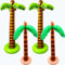 4 Pieces 66 Inch and 35 Inch Inflatable Palm Trees Blow Up Palm Trees Large Coconut Tree for Summer Tropical Beach Hawaiian Party Decoration