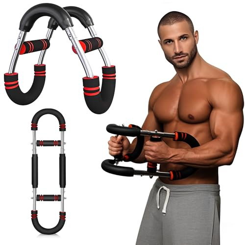 Twister Arm Trainer, 60-110lb Chest Workout Equipment, Three-Speed Adjustable Fitness Equipment, Arm Trainer, Portable Power Twister Bar, Detachable Design Fitness for Home & Gym Fitness Equipment