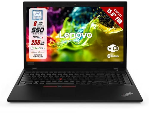 Lenovo ThinkPad Notebook - Intel i5-8265u 4 Core 1.6Ghz - Display 15.6” FHD - Ram 8Gb SSD 256Gb - Win11 Pc Portatile Pronto all’uso (Ricondizionato)