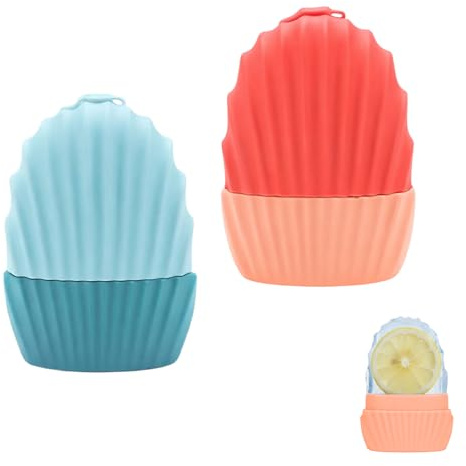 2 Stück Ice Roller, Eisroller Gesicht Auge Massagegerät, Silikon Wiederverwendbares Ice Roller Gesicht, GesichtGesichtsmassag Facial Eisroller Eis Gesichtsroller (Blau+Rosa)