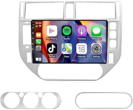 HYMLMY - Radio con Android 15 y navegación para Coche, 9 y Doble DIN, para Ford Kuga MK1 2008-2012 con Mirror Link, SWC, Bluetooth, Radio Am/FM, cámara, estéreo inalámbrico, WiFi, RDS, EQ 32 (L2 4+3