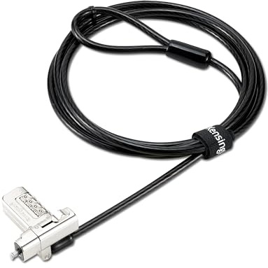 Kensington Universal 3-in-1 2.0 Kombination Laptop Schloss, passt T-Bar, Nano, N17, keilförmige Schlossarten, 1,8 m Computer-Sicherheitsverriegelungskabel, kompatibel mit Dell, HP, Lenovo