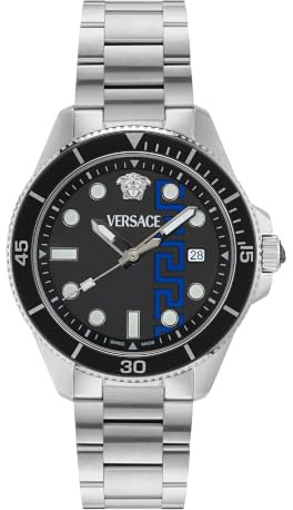 Versace Herren Analog Quarz Armbanduhr Greca Force Swiss Made