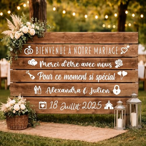 Adesivo In Vinile Personalizzato Per Cartello Di Nozze - Adesivo Personalizzato Per Il Programma Di Nozze Su Tavola Di Legno, Acrilico O Specchio - Scritte Fai Da Te Per Cartello Di Benvenuto