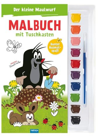 Trötsch Der kleine Maulwurf Malbuch mit Tuschkasten: Beschäftgungsbuch Ausmalbuch