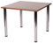 Net Furniture Fabian Quadratisch Klein Oder groß Küche Esstisch mit 4 Chrom Beinen, Metall Holz, Braun, 90 x 90 cm