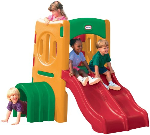 Little Tikes Struttura da Scalare con Tunnel e Doppio Scivolo, Arrampicati, Gattona & Scivola, Il Gioco Attivo Promuove l’Attività Motoria, Da Utilizzare in Casa o in Giardino