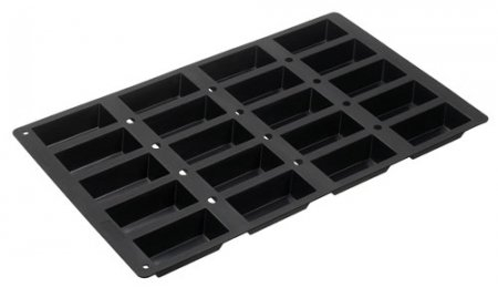Lurch 67205 FlexiGastro Backform aus 100% BPA-freiem Platin Silikon 20er Minikuchen, schwarz, 53 x 32,5 cm, Gastronomie