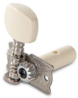 Gewa 545462 machine heads Small body folk guitar Nickel plated finish, for nylon strings, Cream coloured synthetic buttons