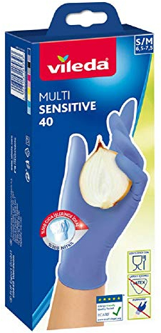 Vileda Multi Sensitive Einmalhandschuh, latexfrei, Größe S/M, 40er Pack