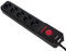 Ibiza - LC506W-FR - Caja de luz multitoma de 5 vías con mando a distancia - 3 m Negro - Tomas francesas