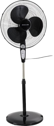 SIM SUPPLY Denali Aire 18 In. 3-Speed Black Oscillating Pedestal Fan with Remote - 1 Each