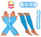 REDSTAR FANCY DRESS® - Partyoutfit für 80er-Neonparty - Beinstulpen Netzhandschuhe Perlenkette Neonfarbene Gummiarmbänder - Türkis
