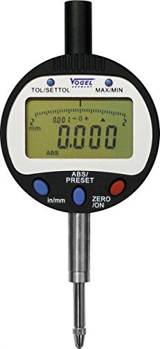 VOGEL-GERMANY Digital-Messuhr, 0 - 12.7 mm / 0 - 0.5 inch, Teilenummer 242055, Edelstahl, Messschieber
