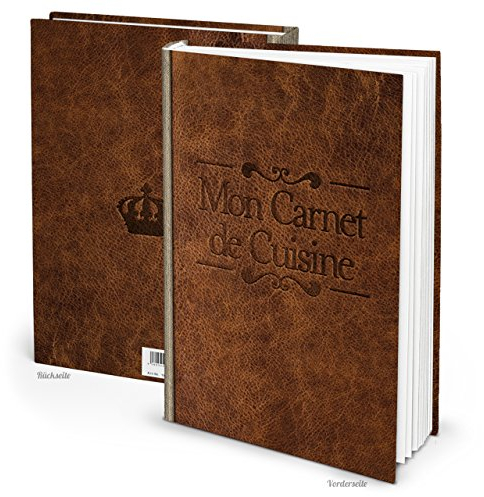 Logbuch-Verlag livre de recettes A4 mon carnet de cuisine marron imprimé en aspect de cuir I cadeau cuisine cuisinier