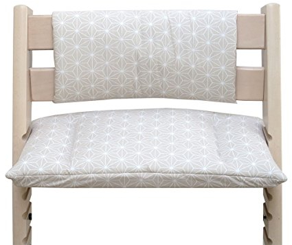 Blausberg Baby - Sitzkissen Kissen Polster Set Junior *31 FARBEN* für Tripp Trapp ohne Schlitz im Sitzkissen (Happy Star Beige) alle Materialien OEKO-TEX® Standard 100 zertifiziert - 100% made in HH