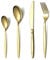 Berglander Couverts titaniques de placage à l'or réglés 24 pièces, service réglé de couverts d'or d'acier inoxydable pour 6
