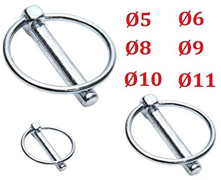KLAPPSPLINTE 5MM 6MM 8MM 9MM 10MM 11MM KLAPPSTECKER GALVANISCH STAHL ANHÄNGER STIFTE SPLINTE (Durchmesser 6mm x Länge 45mm)