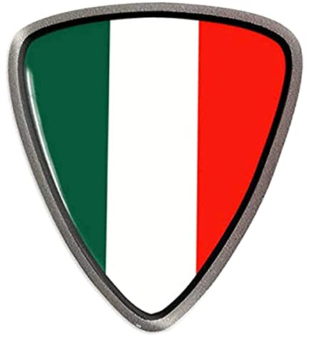 4R Quattroerre.it 32112 3D Aufkleber Italien Flagge Schild Sticker HQ, 40 x 36 mm, Grün, Weiß, Rot