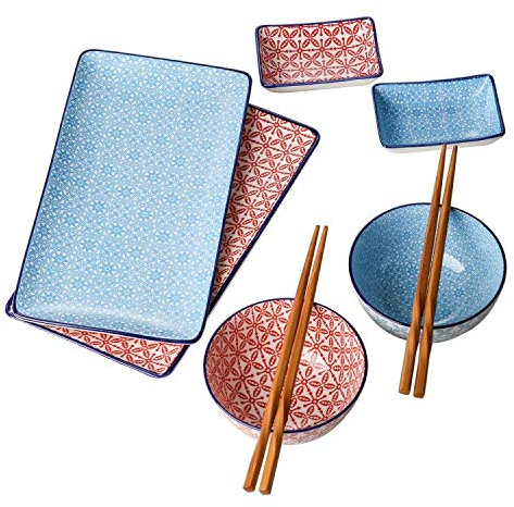 vancasso Geschirr sushi Set, MACARON japanische Ess Service aus Porzellan, 8-teilig Geschirr-Set für 2 Personen