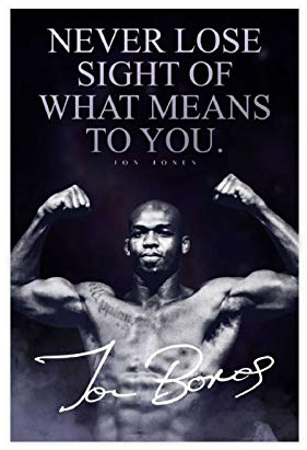 Jon Jones Poster mit Autogramm und Motivationszitaten auf Leinwand, Wandkunst, Dekoration für Wohnzimmer, Zuhause, 30 x 45 cm