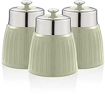 Swan SWKA1024GN Retro Set of 3 Canisters, 1 Litre, Green