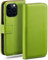 moex Book Case für iPhone 13 Pro Max Handyhülle mit Kartenfach, Hülle klappbar 360 Grad Schutzhülle, Klapphülle Flip Case Cover, PU Leder Handytasche Lederhülle, Grün