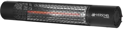 Herschel California Remote Controlled Electric Patio Heater, Black, 2kW, 130mm Height, 780mm Width, 140mm Length