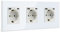 BSEED USB Steckdose Tripel Weiß Schuko Steckdose mit USB Anschluss (Max. 2.1A) Typ C Port Unterputz Steckdose Glas Schutzkontakt-Steckdose Ladegerät für Handys, Laptops etc