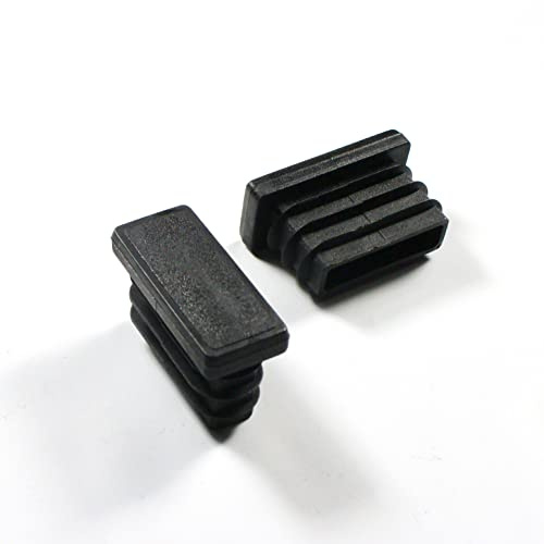 Ajile – 4 Tappi Lamellari Rettangolari per Tubi 35 x 15 mm (Dimensioni Esterne) – Tappi Terminali in Plastica Nera, Piedini per Sedie Antigraffio e Antirumore Finitura Pulita - Produzione Europea