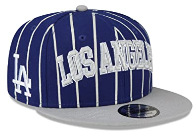 New Era 9Fifty Dodgers Stripes Cap Basecap Baseballcap Flat Brim MLB LA Los Angeles (One Size - blau)