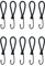Tsnamay 10 schwarze Bungee-Schnüre mit Haken, 15,2 cm Bungee-Schnüre mit robusten Metallbändern für Camping, Planen, Zelte, Pflanzen, Sonnenschutz, Baldachin