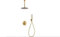 IMEX - Conjunto de ducha termostática empotrado Techo - Kit Termostático Ducha Empotrado 2-Vías - SERIE LINE TOP Oro Cepillado - GTQ038/OC