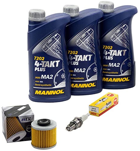 Wartungspaket Öl 3L + Ölfilter + Zündkerze für Yamaha SR 500 SR500 2J4 Baujahr 1978-1983