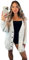 Women’s Long Sleeve Grandad Open Front Button Top Chunky Aran Cable Knitted Cardigan Ladies Sweater Winter Jumper Cream 12-14