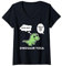 Damen T-Rex Dinosaurier Yoga Lustig Tyrannosaurus Rex Yoga Grafik T-Shirt mit V-Ausschnitt